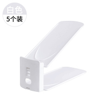省空间鞋柜鞋子收纳神器鞋盒装鞋透明收纳盒宿舍整理收放鞋架GR型 白色5个装-3挡可调节[加厚型] 26x8x10cm
