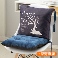 坐垫靠垫一体冬季学生宿舍办公室久坐凳子椅垫屁股屁垫冬季加厚软 深海麋鹿 防滑可拆分-坐垫+靠垫连体40*40