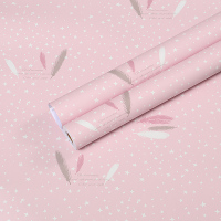 防水贴纸大学宿舍寝室墙纸自粘卧室墙贴桌面衣柜床头家居翻新贴纸 粉底羽毛(10米长45厘米宽) 大