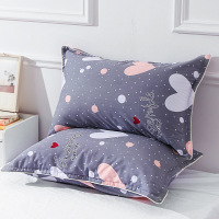 中学生宿舍单人枕头枕芯枕套高中生小学生全棉简约可爱女生卡通男 爱心纯棉(枕芯+枕套)48*74厘米