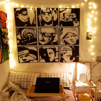 火影背景布日式挂毯出租房改造宿舍床头挂布动漫墙布儿童房装饰布 火影200X150cm横版 送安装包和6米USB星星灯