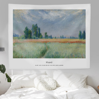 背景布ins挂布新款墙布布置卧室墙上网红宿舍画布超大风景挂毯 麦田 200*150cm[店长推荐]安装包+6米星星灯