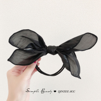 韩式丸子头盘发神器女蝴蝶结发夹后脑勺懒人蓬松简约短头发饰头饰 黑色