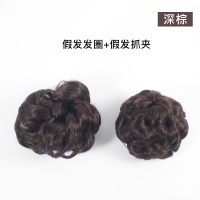 假发发夹短发盘发神器丸子头抓夹头花饰品妈妈发卡女士花苞头发饰 深棕头绳+抓夹(98%的人购买)