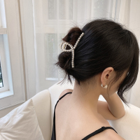 优雅百搭色珍珠抓夹简约发夹女ins温柔气质网红盘头发后脑勺发饰 珍珠抓夹