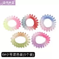 头绳橡皮筋女绑扎头发圈皮套韩版电话线皮圈大人胶圈简约高弹力黑 6#小号混色装(5个装)