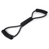 8字拉力器背部训练器橡筋弹力绳家用肩颈拉伸带健身器材锻练手臂 男士黑色30磅