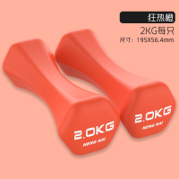 小哑铃女士健身家用器材儿童小学练臂肌女式亚玲练手臂亚铃套装 [天爱同款]狂热橙-2kg*2(4kg/对)  健身