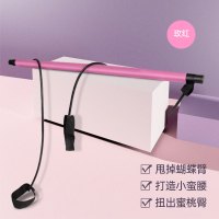 普拉提棒健身棒瑜伽器材家用多功能拉力绳弹力绳拉伸带背部训练器 [多功能普拉提棒-少女粉]限量500份 价格直降10元