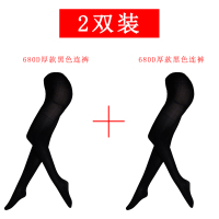 强压瘦腿袜美腿塑形春秋厚打底裤外穿超紧身压力裤女丝袜连裤韩国 黑色重压连脚[2条装] 均码[身高<170,体重<130斤