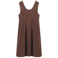 学院风气质减龄背带连衣裙女装春季2021韩版新款收腰显瘦长款裙子 咖色裙子 均码