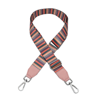 包包配件加宽包袋撞色带子单肩斜挎包包带子女背包背带尼龙包彩带 粉色-彩条