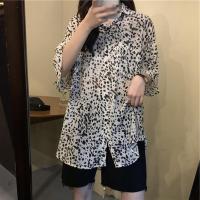 胖妹妹显瘦盐系穿搭港风背带裙套装女大码复古chic豹纹衬衫连衣裙 豹纹衬衫 L[100-120]