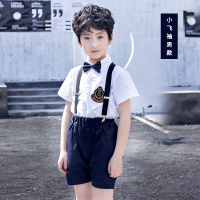 幼儿园六一儿童校服演出服男童女童合唱服装中小学生表演服背带裤 小飞袖男款(全棉) 150cm