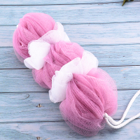 大号柔软浴花沐浴球起泡泡搓澡巾长条搓背拉背条洗澡神器高档不散 藕粉色