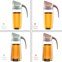 油壶玻璃油瓶家用厨房滤油神器油桶自动开合酱油瓶醋瓶调料瓶套装 四件套