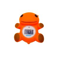 康婴健婴儿水温计宝宝洗澡新生儿沐浴室温两用家用河马卡通温度计 橙色