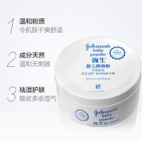 强生婴儿爽身粉140g盒装新生儿童吸汗保持肌肤干爽爽头粉带粉扑 如图