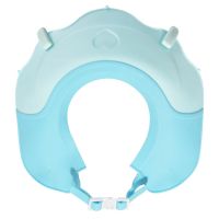 宝宝洗头帽防水护耳神器小孩洗澡帽子可调节儿童淋浴帽婴儿洗发帽 升级防回流硅胶洗头帽-蓝 +头刷+搓澡+浴棉+洗头杯+水温