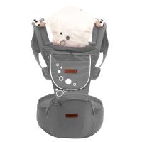 婴儿背带多功能四季通用夏透气背带腰凳抱娃神器婴儿背带前后两用 灰色