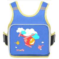 电动车儿童安全带摩托车出行调节带宝宝防摔带保护固定带透气1-12 蓝飞机（便携式可收纳）