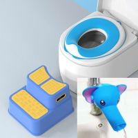 儿童垫脚凳宝宝踩脚凳子小板凳洗手台阶洗脸脚踩凳防滑脚踏凳站凳 洛克蓝(二阶)+蓝象延伸+蓝圈