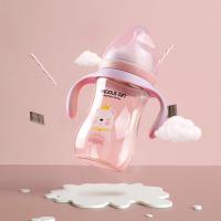 奶瓶ppsu宽口径新生宝宝防胀气防摔吸管式手柄奶瓶硅胶奶嘴多功能 300ml粉色 奶瓶[送鸭嘴+吸管嘴]