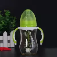 清仓特价ppsu奶瓶宽口径奶瓶ppsu新生儿奶瓶防爆防摔防胀气奶瓶 240ML 绿色(无赠品)