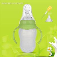 婴儿米糊奶瓶宝宝硅胶挤压勺米粉辅食奶瓶新生儿喂养神器软勺头 苹果绿(奶嘴+鸭嘴+手柄)
