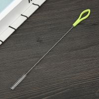 宝宝吸管刷子清洁刷婴儿奶瓶刷套装加粗加长杯刷奶嘴清洗细长 黄色(十个装)