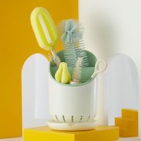 奶瓶刷婴儿洗奶瓶刷子奶嘴刷吸管刷清洗清洁刷海绵套装360度旋转 绿色奶瓶刷6件套+沥水架+奶瓶夹