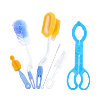 [亏本促销][8/5件套]宝宝奶瓶刷子套装吸管刷奶嘴刷360度旋转 五件刷 加四件套