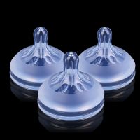 新生儿奶嘴宽口径奶嘴超软婴儿宝宝仿母乳硅胶奶嘴SML 3只（6.0cm口径） 鸭嘴+吸管（9个月以上）