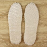 保暖鞋垫加绒男女吸汗防臭透气冬季防寒羊毛乳胶薄3mm棉鞋雪地靴 米白女标准两双 33