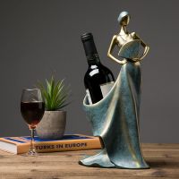 酒柜装饰品摆件手办工艺品北欧高档红酒架创意婚庆闺蜜生日礼物女 古典折扇