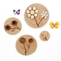 圆盘墙上装饰挂件家居麻绳饰品墙壁挂饰摆件背景墙装饰品 工艺麻绳圆盘挂饰一组四件