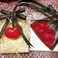 手工雕刻超火红石榴色香皂心爱心香皂熊车挂车载香薰生日礼物