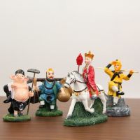 西游记师徒四人唐僧猪八戒沙和尚齐天大圣孙悟空摆件模型猴哥装饰 草地骑马唐僧四人（送3M胶）
