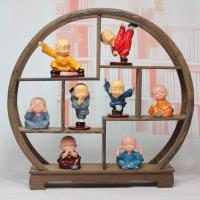 禅意小和尚功夫沙弥摆件家居装饰品工艺品客厅书房卧室佛像摆设品 八款小和尚+圆形展架