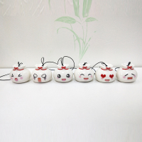 陶瓷风铃晴天娃娃可爱新年装饰品房间男女生卧室铃铛情侣礼物便宜 包子6个一套