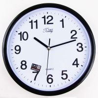 简约钟表教室挂钟客厅圆形创意时钟挂表现代家庭静音表电子石英钟 31cm黑白盘