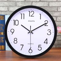 静音挂钟创意时尚石英钟表简约时钟客厅卧室钟表现代家庭挂表 33.5cm黑白盘