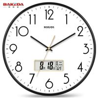 时尚现代挂钟客厅卧室挂表静音时钟北欧钟表简约创意石英钟 05(黑)液晶 超静音机芯(36cm)