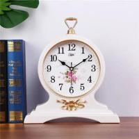 座钟客厅大号挂钟欧式复古台钟现代创意摆件静音时钟表 3099白金