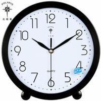 座挂两用钟表静音客厅卧室石英钟大字清晰台钟简约带支架表 直径25厘米2850黑色