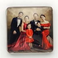 定做照片磁性冰箱贴磁力贴水晶玻璃个性创意纪念礼品定制广告logo 正方形54mm 中