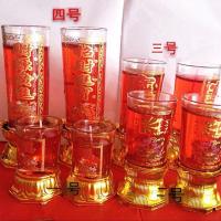 家用供奉玻璃杯水晶酥油蜡烛招财进宝长明灯无烟香熏烛婚庆供佛用 6号水晶蜡烛1对