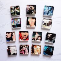 Jay周杰伦专辑封面冰箱贴磁贴一套软磁水晶玻璃磁性贴3d 立体创意 25mm方形一套14个