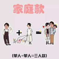 抖音同款亚克力卡通照片定制可爱立体diy冰箱贴创意大头贴纸【5月2日发完】 家庭款