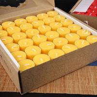 佛教用品供佛酥油灯 环保无烟无味4 24小时100粒酥油蜡烛家用茶蜡 黄色(4小时108粒一盒)